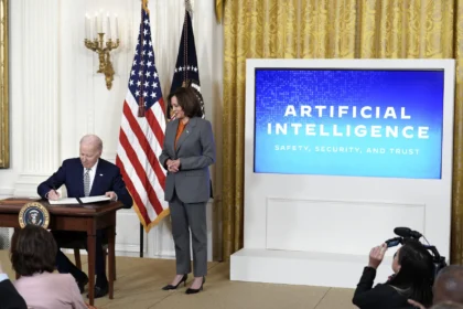 Donald Trump discussing artificial intelligence and a new government AI tool