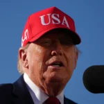 Donald Trump speaks about the Anduril investment at Sparrows Point in Maryland