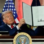 Donald Trump meets technology leaders at the White House during discussions about AI safety and self regulation