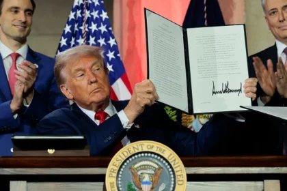 Donald Trump meets technology leaders at the White House during discussions about AI safety and self regulation