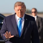 Donald Trump speaking as his political organization MAGA Inc. takes over funding for future advertisements