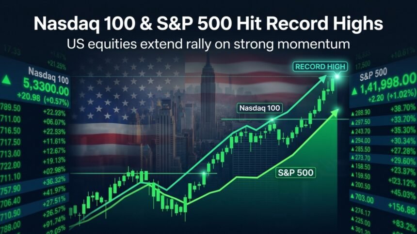 US stock market and corporate earnings data displayed on financial screens